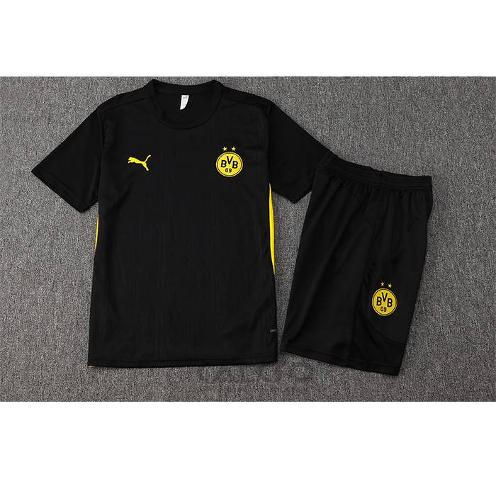 Tuta da Track Borussia Dortmund Manica Corta 2024-2025 Nero - Pantaloncini